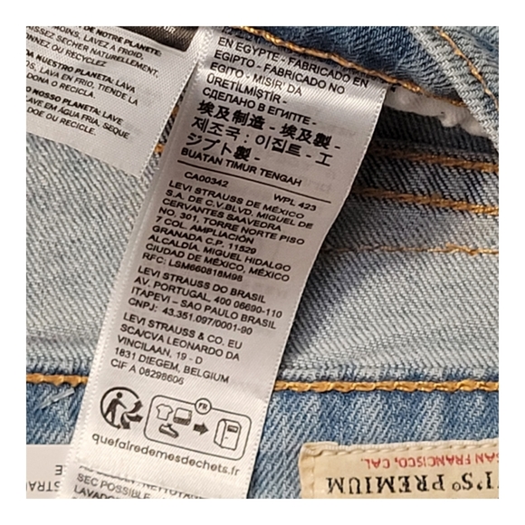 NEW Levi's 511 Blue Denim Cut Off Jean Shorts 11" Waist 34 Light Wash Jorts - Picture 11 of 16